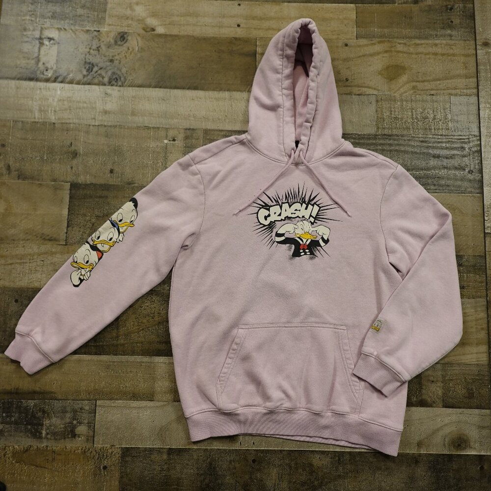 H&M Donald Duck Hoodie Women’s Small Pink Disney Graphic‎ Sweatshirt